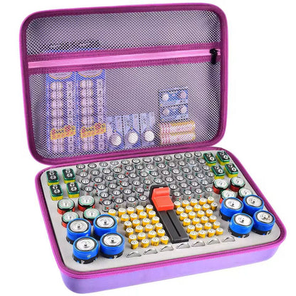 Battery Storage Organizer Case With Tester  Compact Battery Holder For AA AAA C D 9V  Button Cells 5