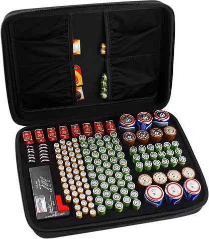 Battery Storage Organizer Case With Tester  Compact Battery Holder For AA AAA C D 9V  Button Cells 12