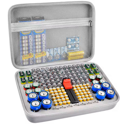 Battery Storage Organizer Case With Tester  Compact Battery Holder For AA AAA C D 9V  Button Cells 13