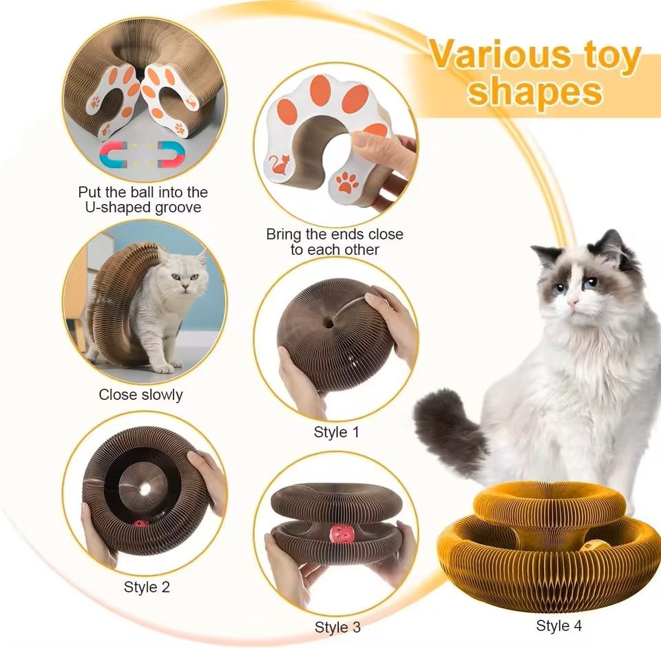 Magic Cat Scratcher Ball Toy  Durable Fun And SpaceSaving Cat Climbing  Claw Care Board 2