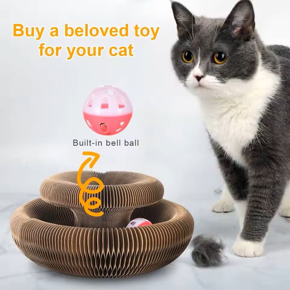 Magic Cat Scratcher Ball Toy  Durable Fun And SpaceSaving Cat Climbing  Claw Care Board 4