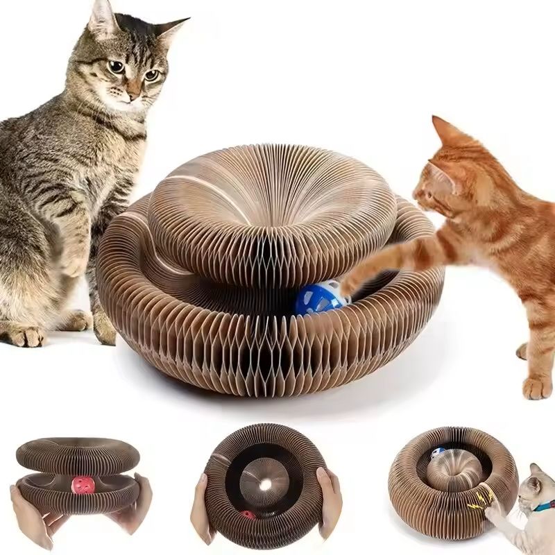 Magic Cat Scratcher Ball Toy  Durable Fun And SpaceSaving Cat Climbing  Claw Care Board 5