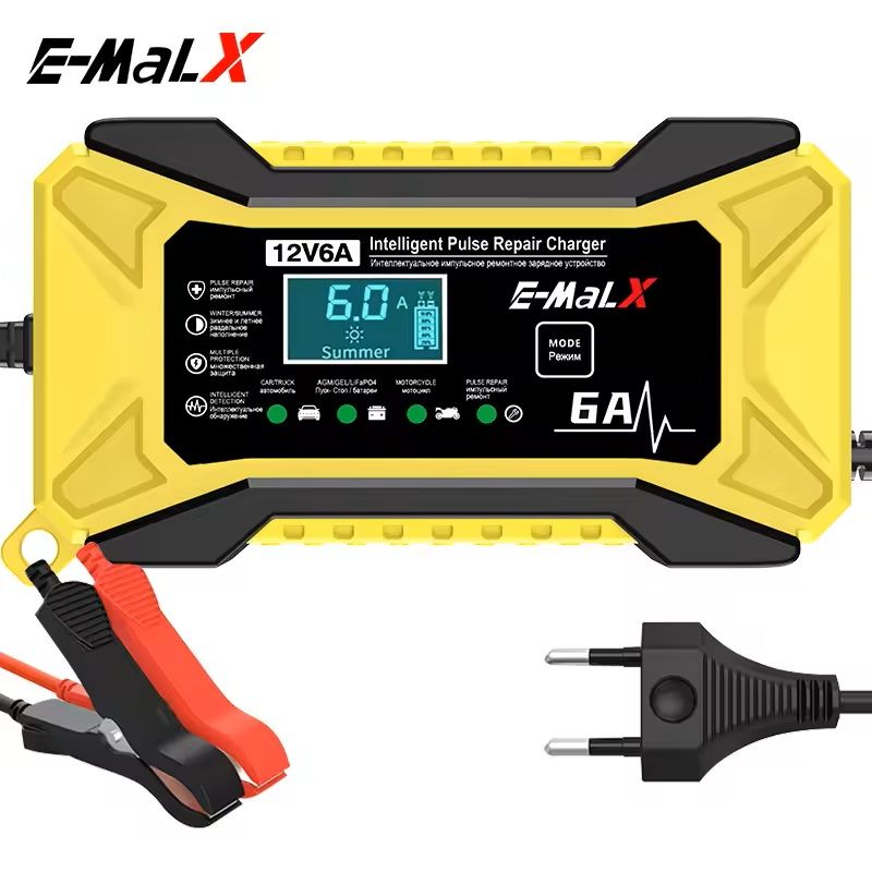 12V 6A Smart Pulse Repair Car Battery Charger  Fast Charging For LiFePO4 AGM GEL  LeadAcid Batterie 1