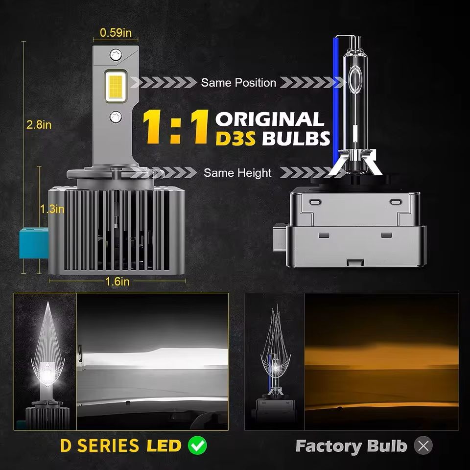 6000K 70W LED Headlight Conversion Kit  Plug  Play HID Upgrade 3