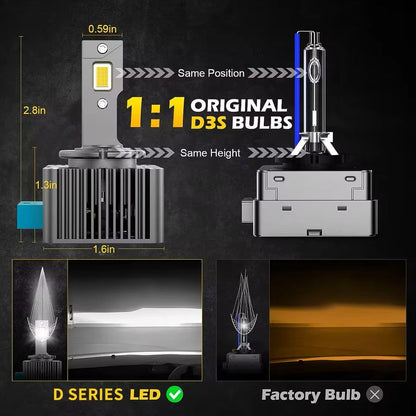 6000K 70W LED Headlight Conversion Kit  Plug  Play HID Upgrade 3