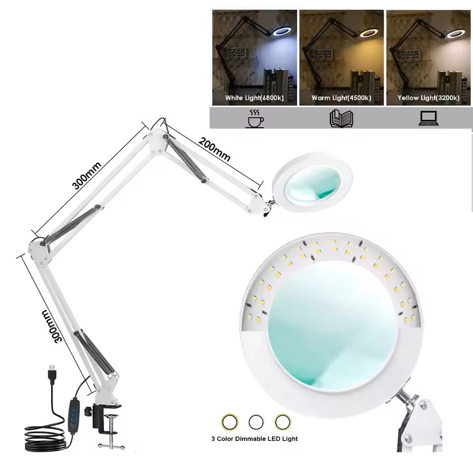 72LED 8X10X Illuminated Magnifying Lamp  Precision Lighting For Crafts Repairs  Beauty 6