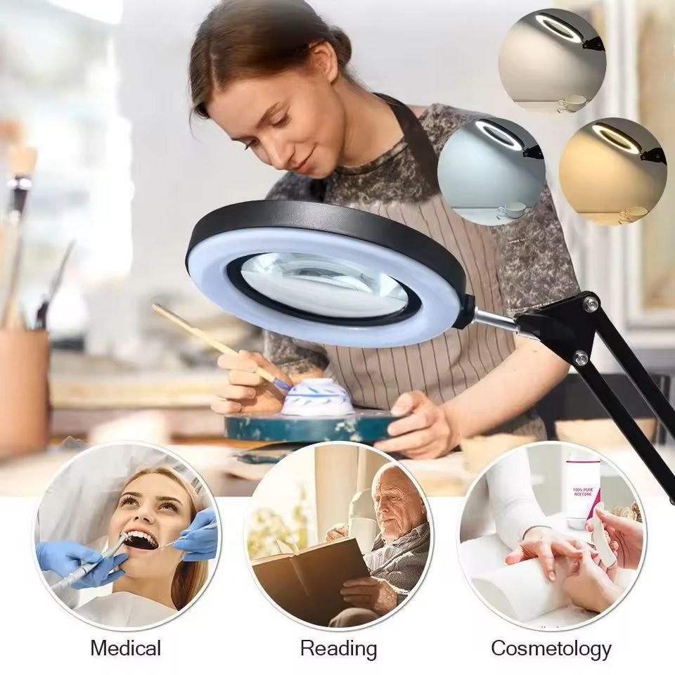 72LED 8X10X Illuminated Magnifying Lamp  Precision Lighting For Crafts Repairs  Beauty 15