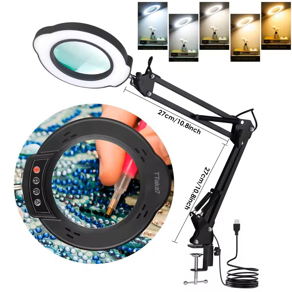 72LED 8X10X Illuminated Magnifying Lamp  Precision Lighting For Crafts Repairs  Beauty 8