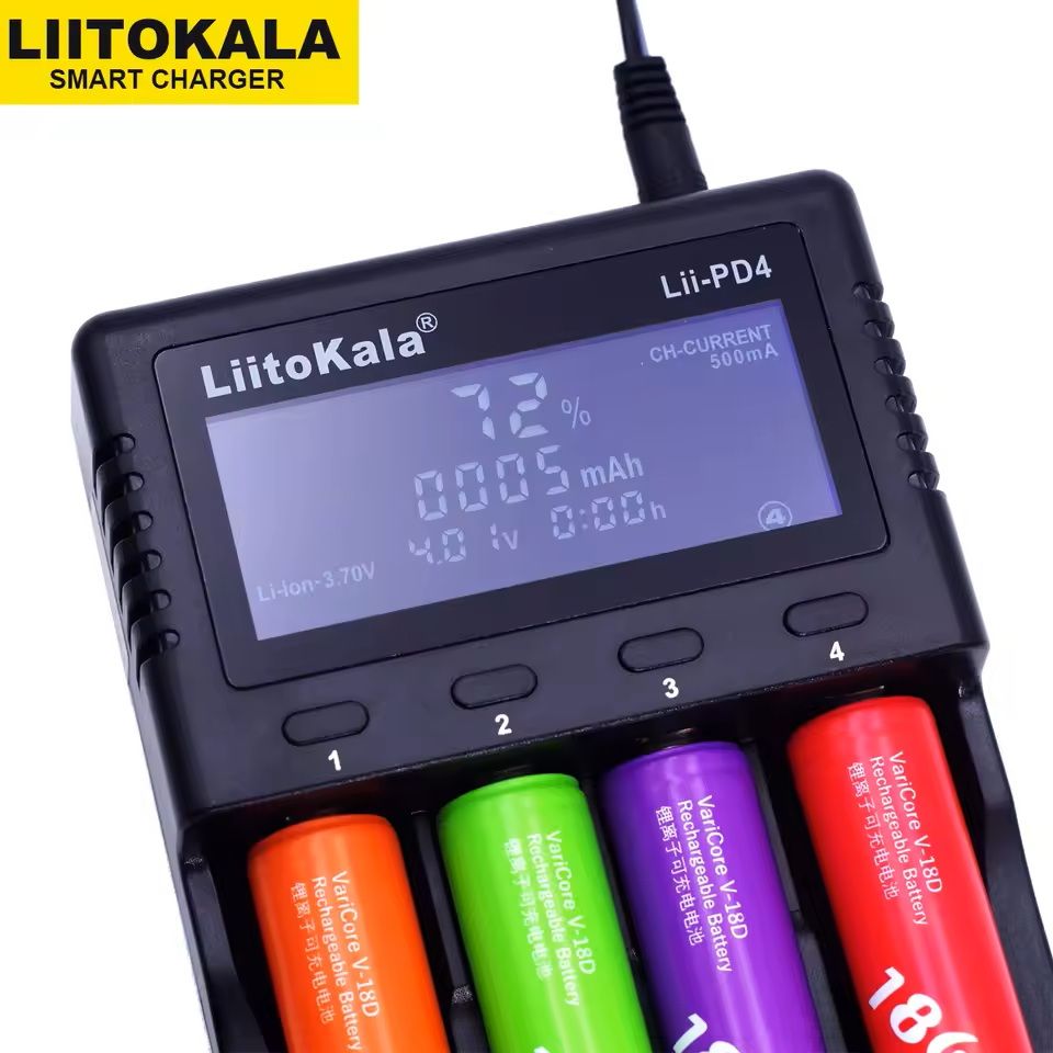 Universal Dual Slot Smart Battery Charger Compatible With Liion LiFePO4 And NiMH Cells 1