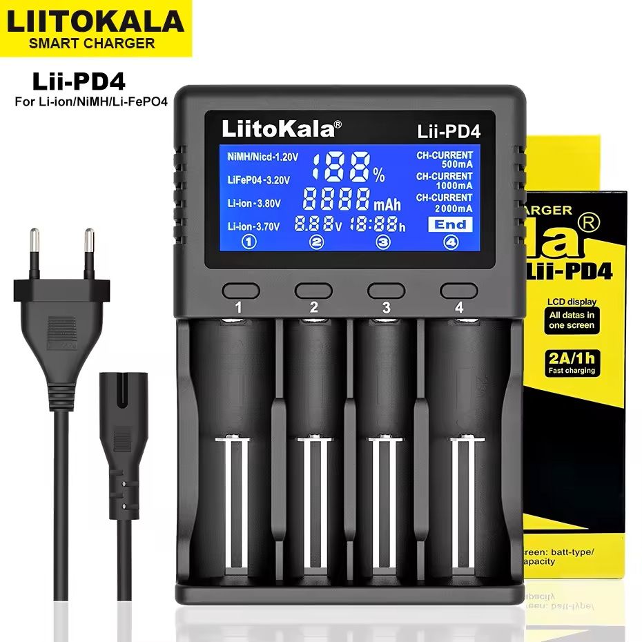 Universal Dual Slot Smart Battery Charger Compatible With Liion LiFePO4 And NiMH Cells 7