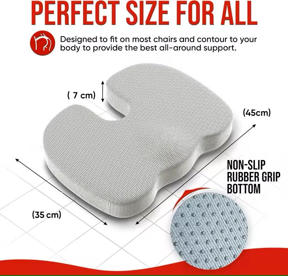 Ergonomic Memory Foam Office Seat Cushion  Tailbone  Posture Support For Long Sitting 5