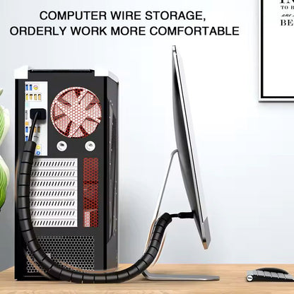 Flexible Spiral Cable Organizer  2M Length 10mm16mm Diameter Durable Wire Management Sleeve 12