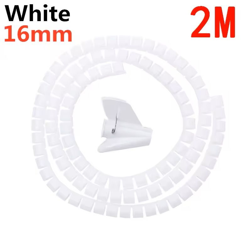 Flexible Spiral Cable Organizer  2M Length 10mm16mm Diameter Durable Wire Management Sleeve 6