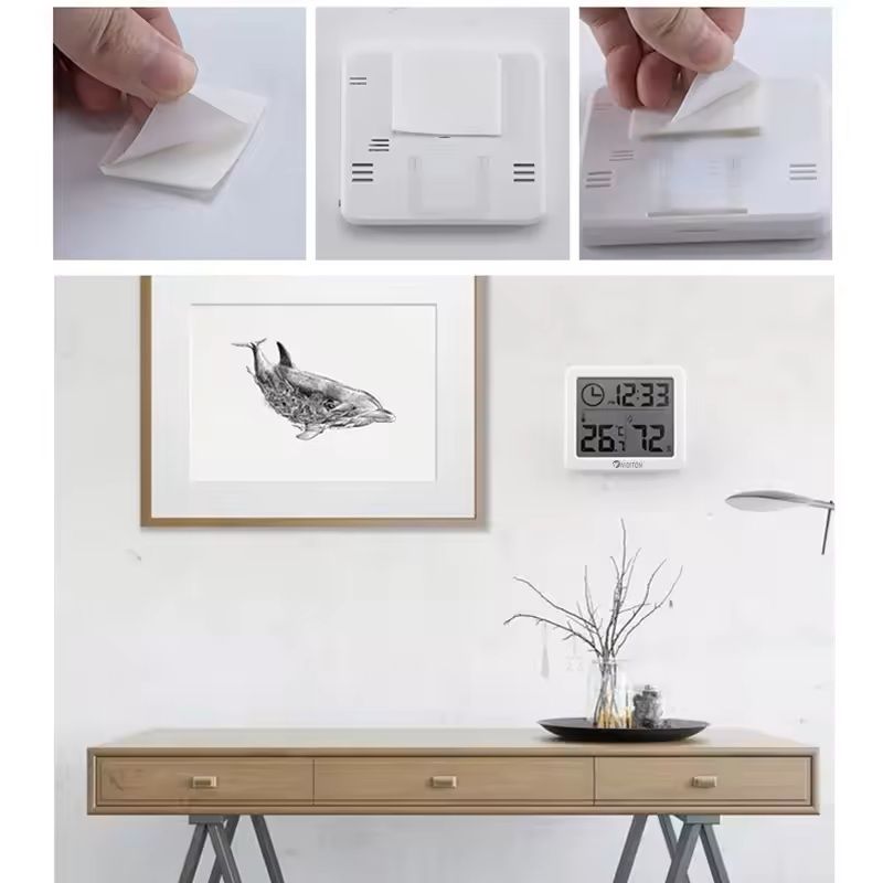 SmartSense Digital Wall and Desk Clock with Temperature and Humidity Display