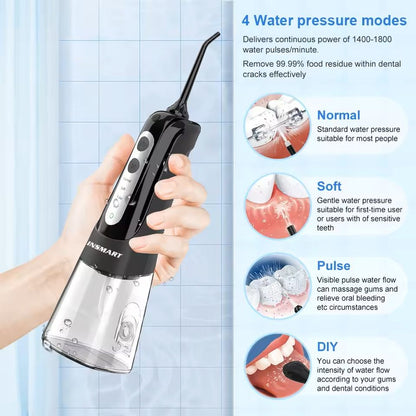 AquaPulse Cordless Water Flosser  300ML Portable Oral Irrigator With 4 Modes And USB Rechargeable D 3