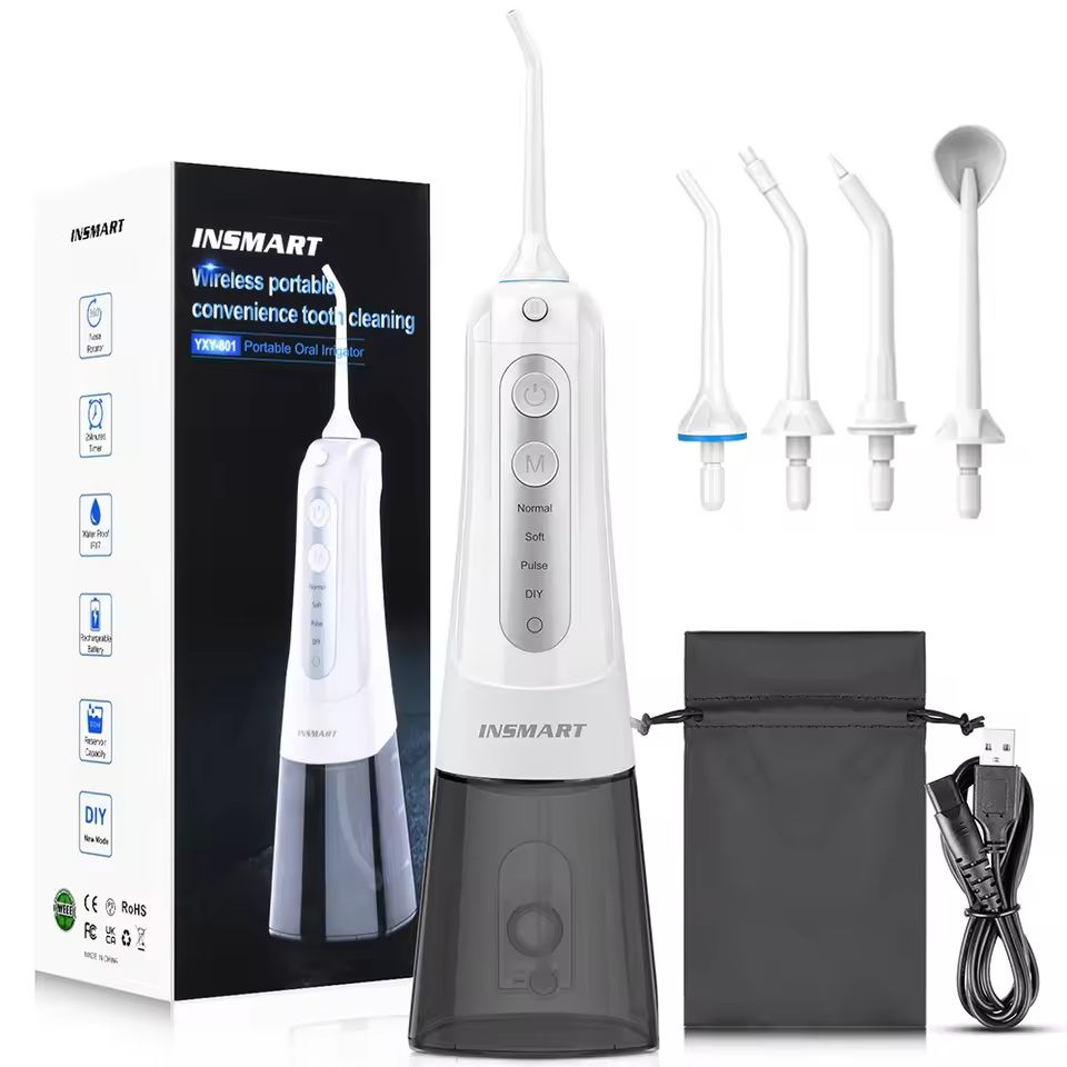 AquaPulse Cordless Water Flosser  300ML Portable Oral Irrigator With 4 Modes And USB Rechargeable D 4