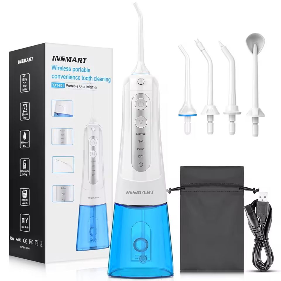 AquaPulse Cordless Water Flosser  300ML Portable Oral Irrigator With 4 Modes And USB Rechargeable D 5
