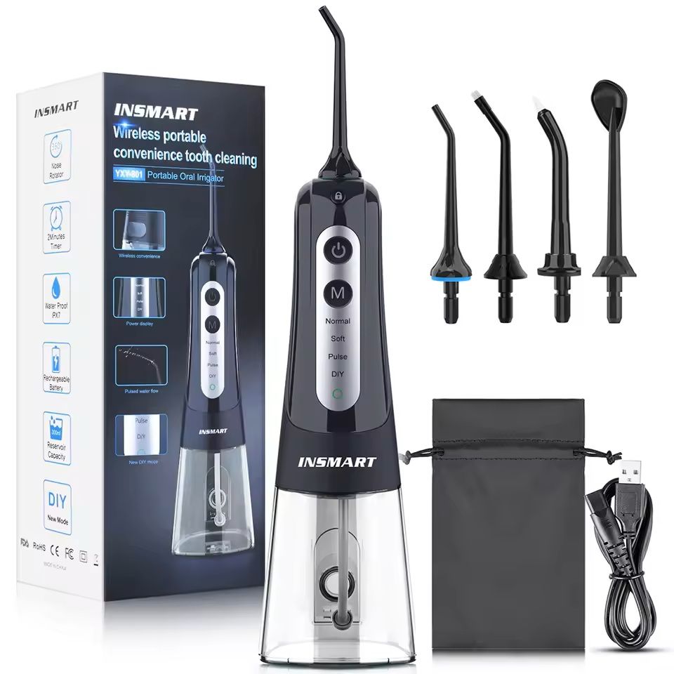 AquaPulse Cordless Water Flosser  300ML Portable Oral Irrigator With 4 Modes And USB Rechargeable D 8