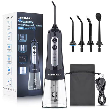 AquaPulse Cordless Water Flosser  300ML Portable Oral Irrigator With 4 Modes And USB Rechargeable D 8