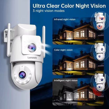 SecureView 4K Dual-Lens PTZ WiFi Security Camera – Smart Auto-Tracking with 5GHz Connectivity