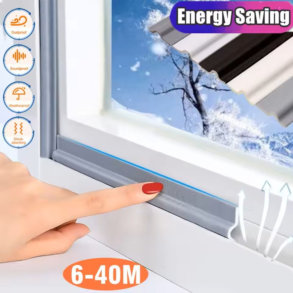40M Self-Adhesive Acoustic Foam Weather Seal Strip – Soundproof & Draft-Proof for Doors and Windows