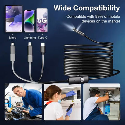 8mm 1080P Waterproof Endoscope Camera  Compatible With IPhone Android And TypeC Devices 4