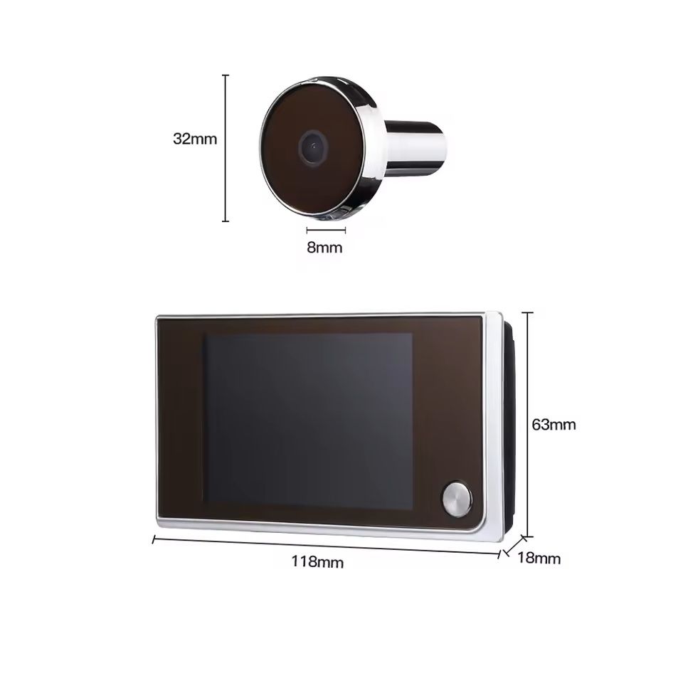 35Inch Digital Door Viewer With 120 WideAngle Lens And HD Display  BatteryPowered Peephole Camera 2