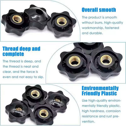 105 PCS M5M10 Star Knob Thumb Nuts  Durable Manual Clamping Handles For Machinery  DIY Projects 1