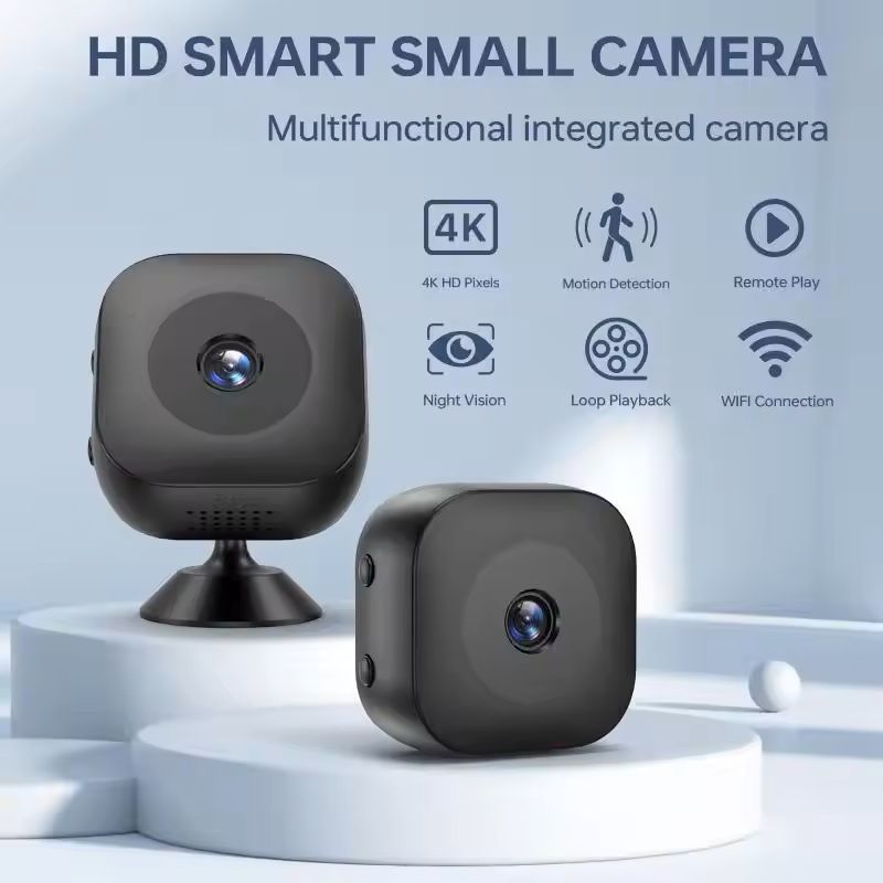 4K Mini Security Camera – Full-Color Night Vision, Waterproof WiFi Surveillance with Motion Detection