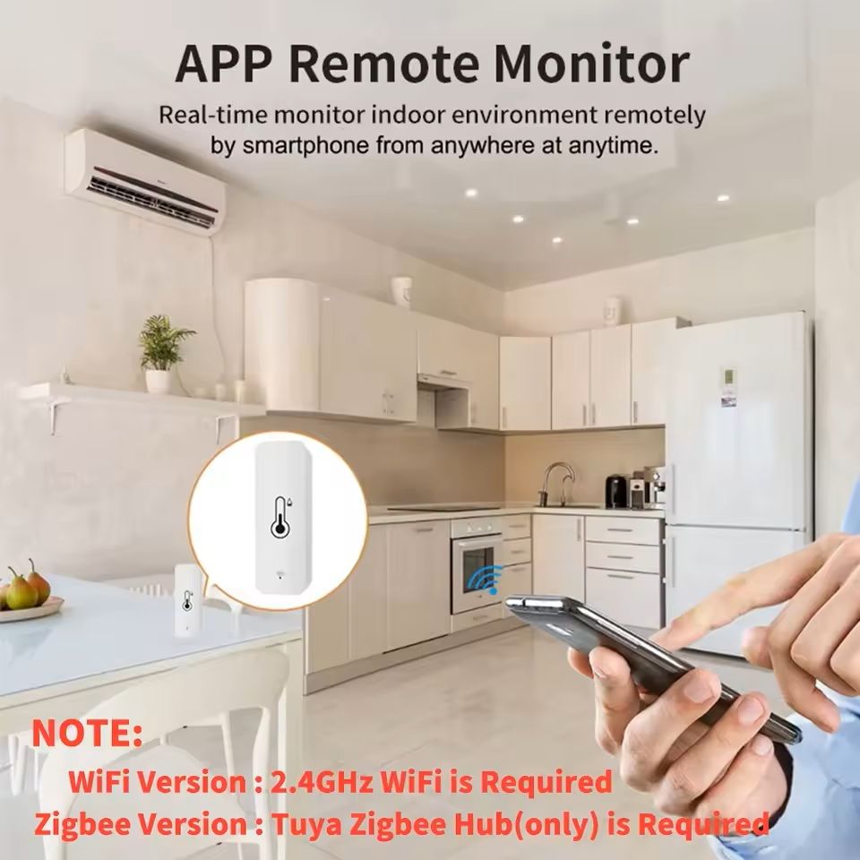 Smart WiFi Temperature  Humidity Sensor  Indoor Hygrometer With App Alerts Voice Control And LCD Di 7