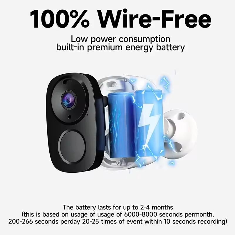 Wireless Outdoor Security Camera  2K Resolution BatteryPowered With Spotlight Siren And TwoWay Audi 1
