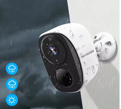 Wireless Outdoor Security Camera – 2K Resolution, Battery-Powered with Spotlight, Siren, and Two-Way Audio