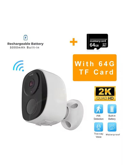 Wireless Outdoor Security Camera  2K Resolution BatteryPowered With Spotlight Siren And TwoWay Audi 4
