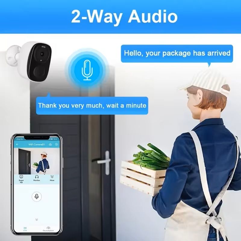 Wireless Outdoor Security Camera  2K Resolution BatteryPowered With Spotlight Siren And TwoWay Audi 5