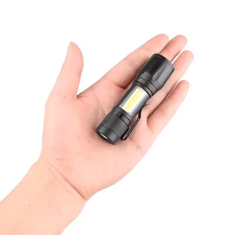 Mini LED Flashlight With COBXPE  USB Rechargeable Zoomable Focus Tactical Design With Pen Clip 2
