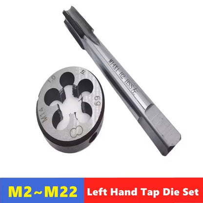 Left-Hand Metric Tap and Die Set (M2–M22) – 2-Piece Thread Repair Kit for Internal & External Threading