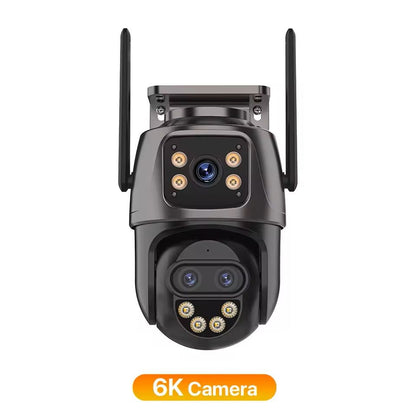 6K 9MP WiFi Outdoor PTZ Security Camera  Triple Lens Dual Screen 8x Zoom AI Motion Tracking 5