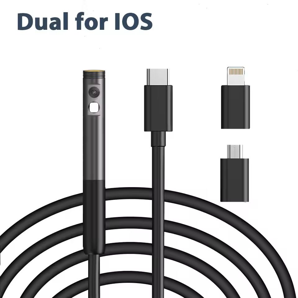 3in1 Waterproof USB Endoscope Inspection Camera  8mm Lens 1200P HD 6 LED Lights IP67 Waterproof 1