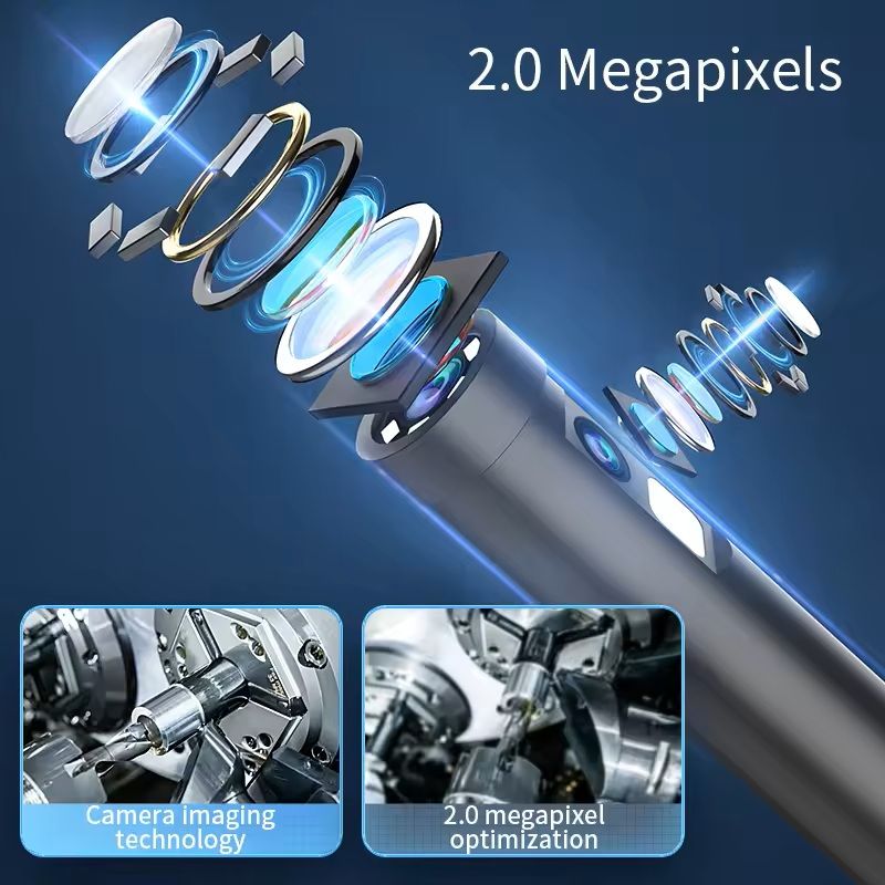 3in1 Waterproof USB Endoscope Inspection Camera  8mm Lens 1200P HD 6 LED Lights IP67 Waterproof 3