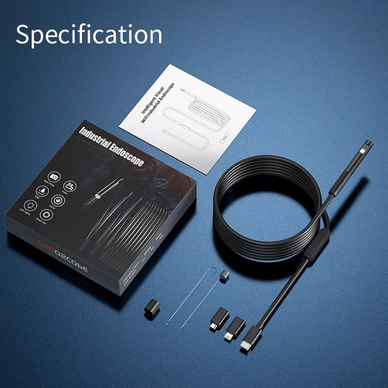 3in1 Waterproof USB Endoscope Inspection Camera  8mm Lens 1200P HD 6 LED Lights IP67 Waterproof 4
