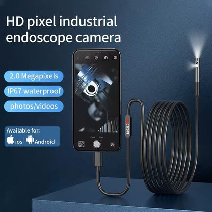 3in1 Waterproof USB Endoscope Inspection Camera  8mm Lens 1200P HD 6 LED Lights IP67 Waterproof 7