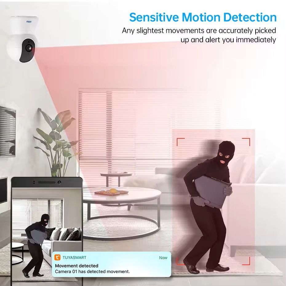 5MP Tuya Smart Mini WiFi IP Camera  Indoor Security With AI Human Detection Auto Tracking And TwoWa 1