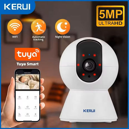 5MP Tuya Smart Mini WiFi IP Camera – Indoor Security with AI Human Detection, Auto Tracking, and Two-Way Audio
