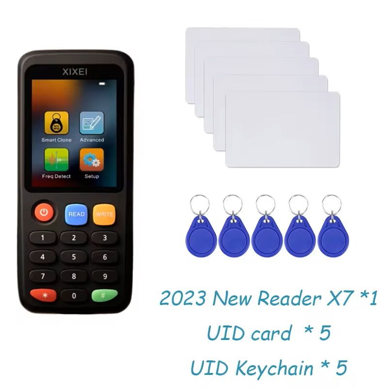 X7 Smart Card Reader RFID Key Clone Copier 125Khz Badge Writer 1356Mhz NFC Tag Programmer 7