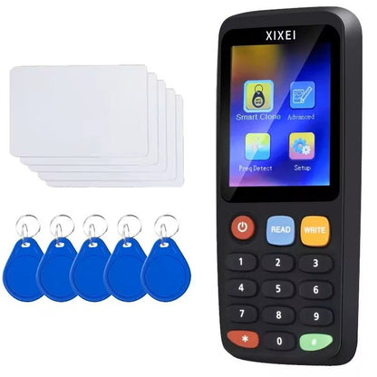X7 Smart Card Reader RFID Key Clone Copier 125Khz Badge Writer 1356Mhz NFC Tag Programmer 9