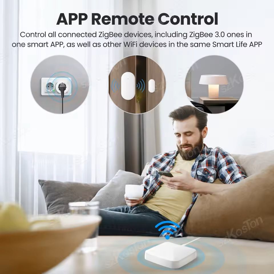Smart Home Hub With Zigbee WiFi Bluetooth Compatibility  Works With Alexa And Google 2