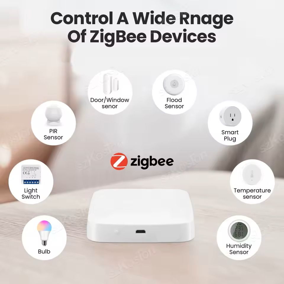 Smart Home Hub with Zigbee WiFi Bluetooth Compatibility – Works with Alexa and Google