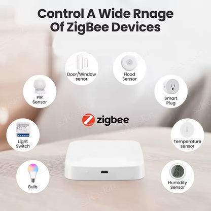 Smart Home Hub with Zigbee WiFi Bluetooth Compatibility – Works with Alexa and Google