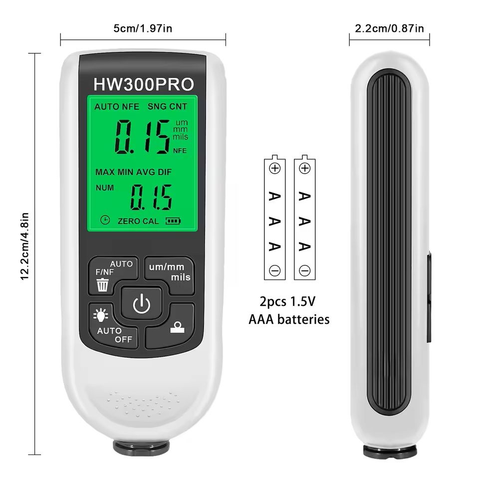 Car Paint Thickness Gauge Tester With Digital Display  02000um Range For Automotive Coating And Met