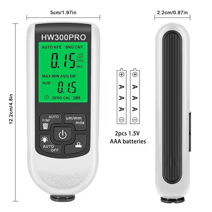 Car Paint Thickness Gauge Tester With Digital Display  02000um Range For Automotive Coating And Met